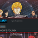 A screenshot of an empty search result for Legend of the Galactic Heroes superimposes the anime's box art.